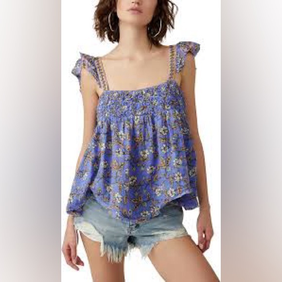 Free People Tops - Free People Nala Printed Babydoll Top